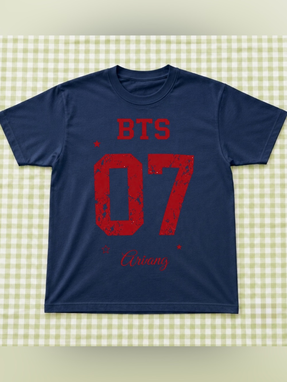 Arirang BTS Graphic Crew Neck Shirt - Navy Gift for Fan